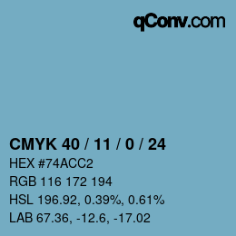 Color code: CMYK 40 / 11 / 0 / 24 | qconv.com