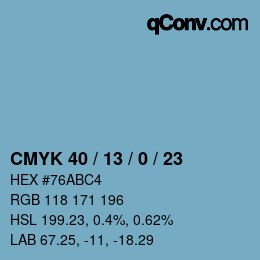 Color code: CMYK 40 / 13 / 0 / 23 | qconv.com