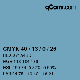 Color code: CMYK 40 / 13 / 0 / 26 | qconv.com