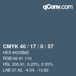 颜色代码: CMYK 40 / 17 / 0 / 57 | qconv.com