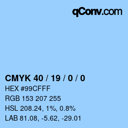 Color code: CMYK 40 / 19 / 0 / 0 | qconv.com