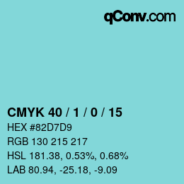 Color code: CMYK 40 / 1 / 0 / 15 | qconv.com