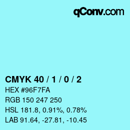 Color code: CMYK 40 / 1 / 0 / 2 | qconv.com