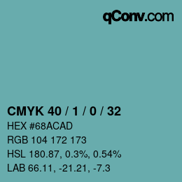 Color code: CMYK 40 / 1 / 0 / 32 | qconv.com