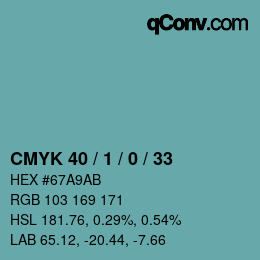 Código de color: CMYK 40 / 1 / 0 / 33 | qconv.com