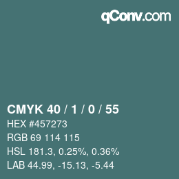 颜色代码: CMYK 40 / 1 / 0 / 55 | qconv.com