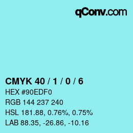 Color code: CMYK 40 / 1 / 0 / 6 | qconv.com