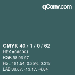 Farbcode: CMYK 40 / 1 / 0 / 62 | qconv.com