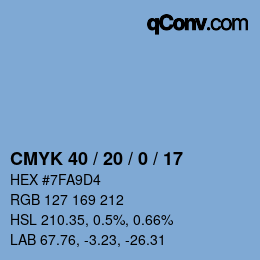 Color code: CMYK 40 / 20 / 0 / 17 | qconv.com