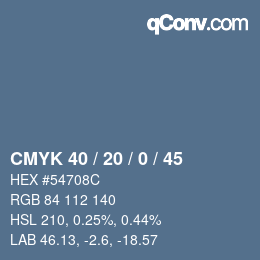 Color code: CMYK 40 / 20 / 0 / 45 | qconv.com