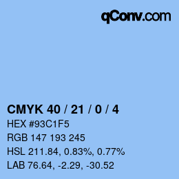 カラーコード: CMYK 40 / 21 / 0 / 4 | qconv.com