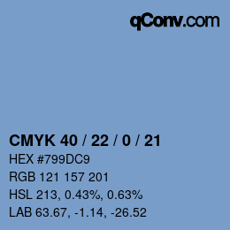 Color code: CMYK 40 / 22 / 0 / 21 | qconv.com