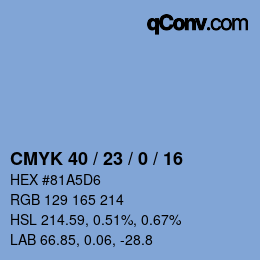 Color code: CMYK 40 / 23 / 0 / 16 | qconv.com