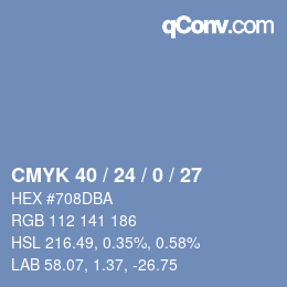 Color code: CMYK 40 / 24 / 0 / 27 | qconv.com