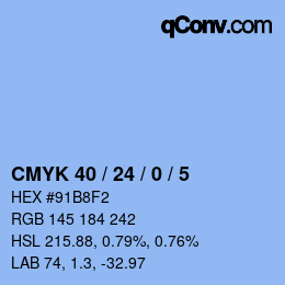 颜色代码: CMYK 40 / 24 / 0 / 5 | qconv.com