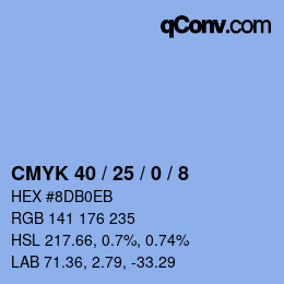 颜色代码: CMYK 40 / 25 / 0 / 8 | qconv.com