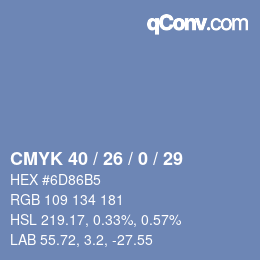 Color code: CMYK 40 / 26 / 0 / 29 | qconv.com