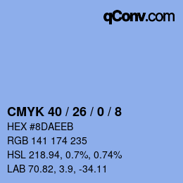 Color code: CMYK 40 / 26 / 0 / 8 | qconv.com
