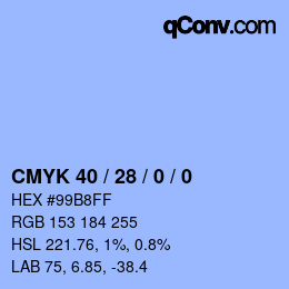 Farbcode: CMYK 40 / 28 / 0 / 0 | qconv.com