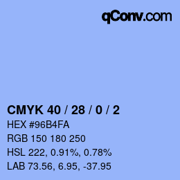 Código de color: CMYK 40 / 28 / 0 / 2 | qconv.com