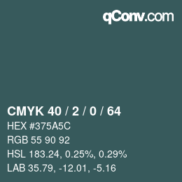 颜色代码: CMYK 40 / 2 / 0 / 64 | qconv.com