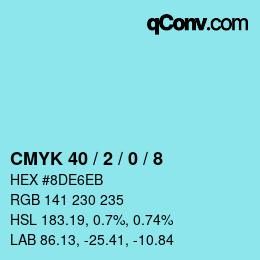 Color code: CMYK 40 / 2 / 0 / 8 | qconv.com