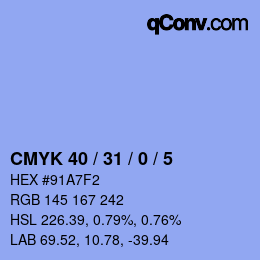 Color code: CMYK 40 / 31 / 0 / 5 | qconv.com