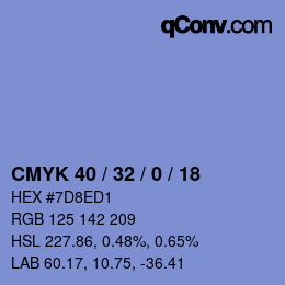 Color code: CMYK 40 / 32 / 0 / 18 | qconv.com