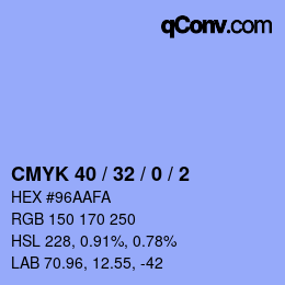 Color code: CMYK 40 / 32 / 0 / 2 | qconv.com