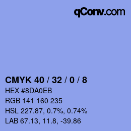 Color code: CMYK 40 / 32 / 0 / 8 | qconv.com