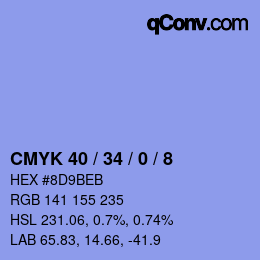 Color code: CMYK 40 / 34 / 0 / 8 | qconv.com