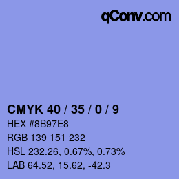 Color code: CMYK 40 / 35 / 0 / 9 | qconv.com