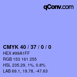 Código de color: CMYK 40 / 37 / 0 / 0 | qconv.com