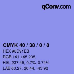Color code: CMYK 40 / 38 / 0 / 8 | qconv.com