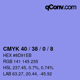 Color code: CMYK 40 / 38 / 0 / 8 | qconv.com