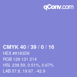 Color code: CMYK 40 / 39 / 0 / 16 | qconv.com