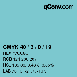 Color code: CMYK 40 / 3 / 0 / 19 | qconv.com