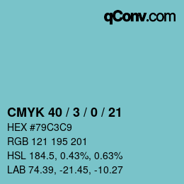 Color code: CMYK 40 / 3 / 0 / 21 | qconv.com