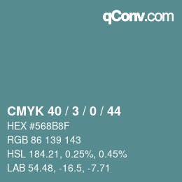 Color code: CMYK 40 / 3 / 0 / 44 | qconv.com