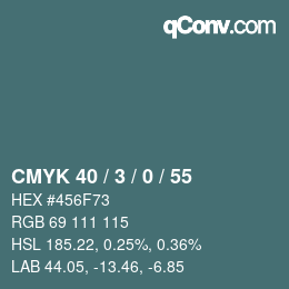 Color code: CMYK 40 / 3 / 0 / 55 | qconv.com