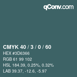 Color code: CMYK 40 / 3 / 0 / 60 | qconv.com