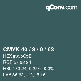 Color code: CMYK 40 / 3 / 0 / 63 | qconv.com