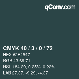 Color code: CMYK 40 / 3 / 0 / 72 | qconv.com