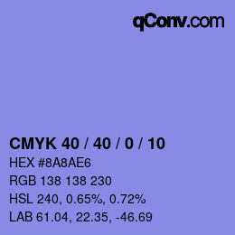 Color code: CMYK 40 / 40 / 0 / 10 | qconv.com