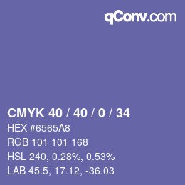 カラーコード: CMYK 40 / 40 / 0 / 34 | qconv.com