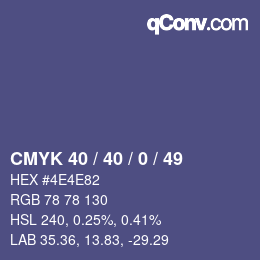 Farbcode: CMYK 40 / 40 / 0 / 49 | qconv.com