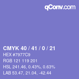 Color code: CMYK 40 / 41 / 0 / 21 | qconv.com