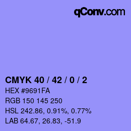 カラーコード: CMYK 40 / 42 / 0 / 2 | qconv.com