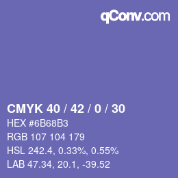 Color code: CMYK 40 / 42 / 0 / 30 | qconv.com