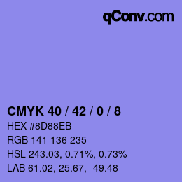 Color code: CMYK 40 / 42 / 0 / 8 | qconv.com